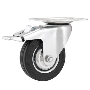 Rodizio Giratório de Borracha C/ Freio 8 Pol 150kg - Vonder