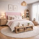 Ver imagem 1 de Cabeceira Liz Estofada Luxo para Quarto Juvenil Infantil Bz Rosa