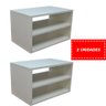 Mesa De Cabeceira Suspenso Criado Mudo Mdf Nicho Quarto Kit 2 Unidades 30x50x31cm - Branco - 1