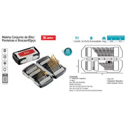 Jogo de Bits Fenda, Phillips e Torx 40 Peças 113229 Mtx - 8