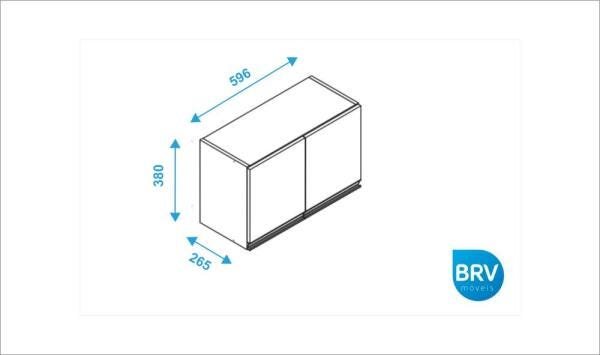 Armário de Cozinha Aéreo 2 Portas Bam31 - Branco - 3