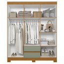 Ver imagem 5 de Guarda Roupa Casal 154cm 6 Portas Lipion Cinamomo/Sálvia a02 - Mpozenato