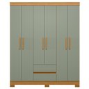 Ver imagem 1 de Guarda Roupa Casal 154cm 6 Portas Lipion Cinamomo/Sálvia a02 - Mpozenato