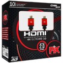 Ver imagem 1 de Cabo Hdmi 10m Blindado 2.0 Ethernet 10 Metros 4k 3d 2160p