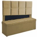Ver imagem 1 de Kit Cabeceira Poliana+ Calçadeira Kiara Queen 160 CM Suede Cappucino - D A Decor