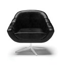 Ver imagem 3 de Kit 2 Poltronas Giratória Giovana Corano Preto Base Cromada - D'Rossi
