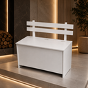 Ver imagem 1 de Caixa de Lenha com Baú CL001 100% MDF Branco - Completa Móveis