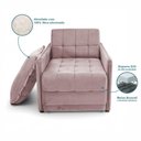 Ver imagem 6 de Poltrona Cama Reclinável Retrátil Viena Veludo Rose com Espuma D-26 Loja Sheep