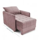 Ver imagem 1 de Poltrona Cama Reclinável Retrátil Viena Veludo Rose com Espuma D-26 Loja Sheep
