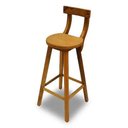 Ver imagem 2 de Conjunto Bistrô 1 Mesa E 2 Banquetas Altas Com Encosto Madeira Maciça Lei