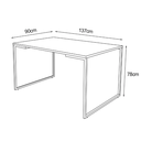 Ver imagem 2 de Mesa Industrial Base Ferro Branco Tampo 137x90 Preto 4 Cadeiras Eames Ferro Branco Assento Branco