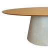 Mesa de Jantar Cone Oval 180x100 Cm Tampo Freijó Base Concreto Personal Decor Mesa de Jantar Cone Ov - 5