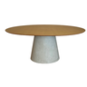 Mesa de Jantar Cone Oval 180x100 Cm Tampo Freijó Base Concreto Personal Decor Mesa de Jantar Cone Ov - 2