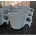 Ver mais imagens de Kit Jogo 6 Xicaras Café/chá 200ml Cabo Prático - Porcelana Branca
