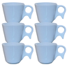 Kit Jogo 6 Xicaras Café/chá 200ml Cabo Prático - Porcelana Branca - 1
