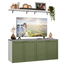 Ver imagem 3 de Rack para TV até 70 Polegadas + Prateleiras 160cm Branco/Verde Vik Madesa 05