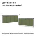 Ver imagem 6 de Rack para TV até 70 Polegadas + Prateleiras 160cm Branco/Verde Vik Madesa 05