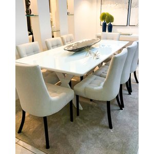 Sala de Jantar Completa com 8 cadeiras 2,0x1,0m - Celine/Royal - Requinte Salas