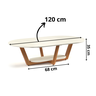 Mesa de Centro Sala de Estar Mdf Rustica Elegance Oval Novas:off White/nature - 3