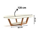 Ver imagem 3 de Mesa de Centro Sala de Estar Mdf Rustica Elegance Oval Novas:off White/nature