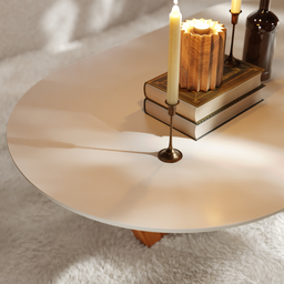 Mesa de Centro Sala de Estar Mdf Rustica Elegance Oval Novas:off White/nature - 6