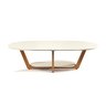 Mesa de Centro Sala de Estar Mdf Rustica Elegance Oval Novas:off White/nature - 1