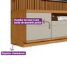 Conjunto Painel Ripado Betina com 1 Rack e 2 Módulos Laterais Nature e Off White 270x198 cm - D'Ross - 3