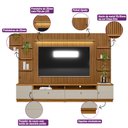 Ver imagem 5 de Conjunto Painel Ripado Betina com 1 Rack e 2 Módulos Laterais Nature e Off White 270x198 cm - D'Ross