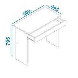Penteadeira 1 Gaveta Office Bpe 21 - Branco - 4