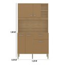 Ver imagem 3 de Armário de Cozinha Compacto Liv 5 Portas 1 Gaveta com Nicho Decorativo 1,20m - Freijó/caramelo
