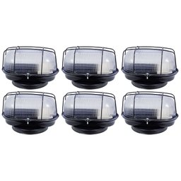 Kit 6 Arandela Oval Preta Tipo Tartaruga Interior Exterior - 1