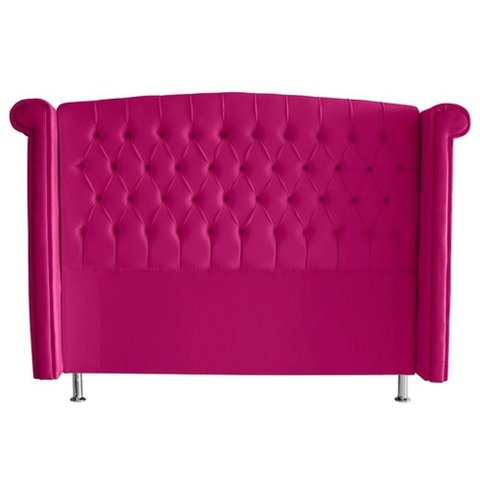 Cabeceira de Cama Box Toquio Casal Queen 160cm Suede Rosa Pink