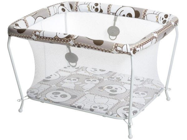 Berço Cercado Com Tela Para Bebê Galzerano Panda 3005PA | MadeiraMadeira