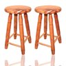 Banqueta Kit 2 Unidades Madeira Maciça para Casa e Restaurante Tamborete 50cm de Alt - 1