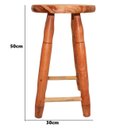 Ver imagem 2 de Banqueta Kit 2 Unidades Madeira Maciça para Casa e Restaurante Tamborete 50cm de Alt