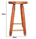 Ver imagem 2 de Banqueta Kit 2 Unidades Madeira Maciça para Casa e Restaurante Tamborete 50cm de Alt