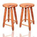 Ver imagem 1 de Banqueta Kit 2 Unidades Madeira Maciça para Casa e Restaurante Tamborete 50cm de Alt