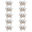 Ver imagem 1 de Kit 10 Conjuntos de Mesa com 4 Cadeiras de Madeira Dobrável 70x70 sem Pintura/Crua
