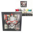 Ver imagem 1 de Quadro Caveira Rockstar Moldura 50x50 Musica Banda Sala Quarto Parede Enfeite Decoraçao