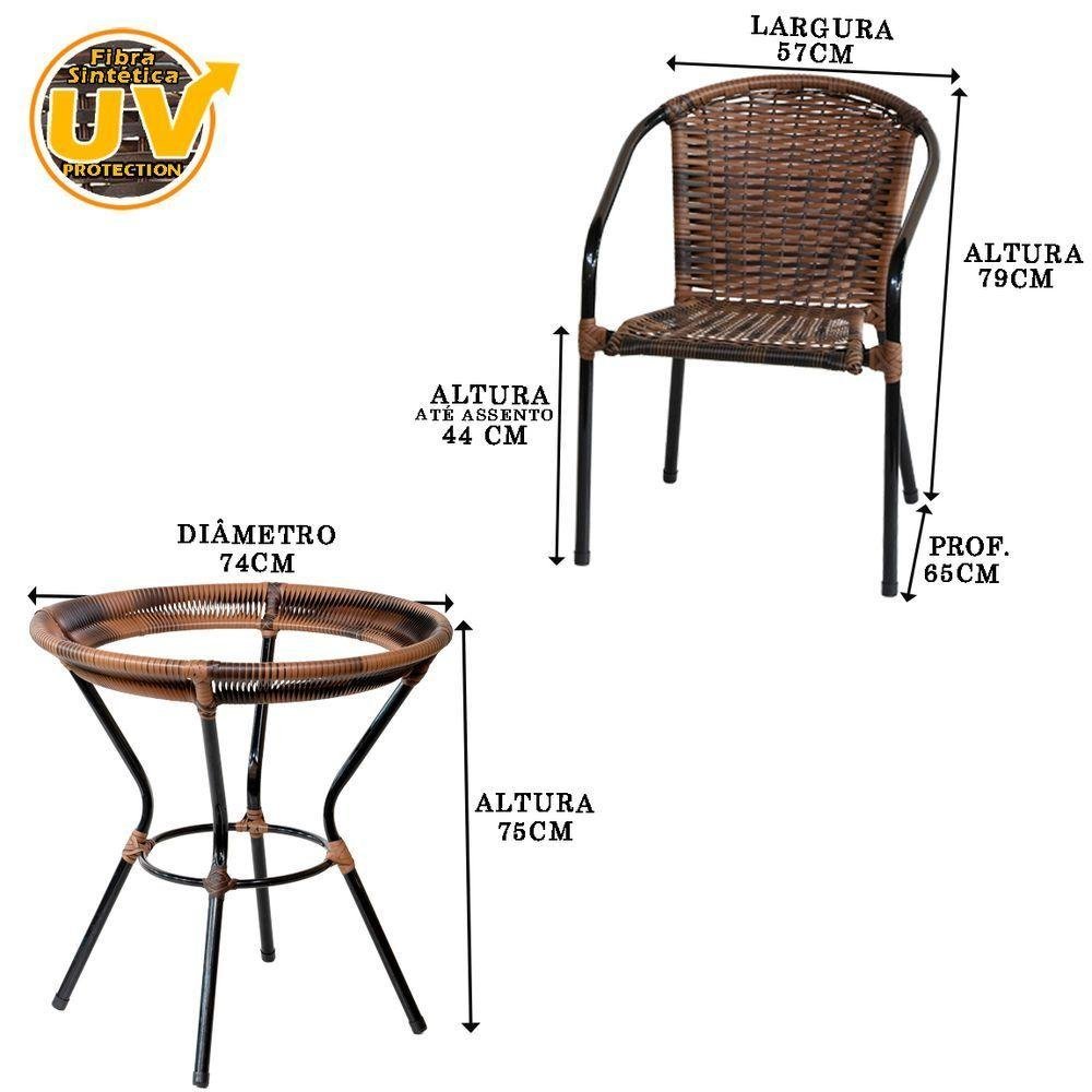 Conjunto De Cadeiras e Mesa Alta com Borda Biquini - 3
