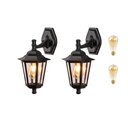 Ver imagem 1 de 2 Arandela Colonial Externo Preto Lente Transp. Lup40 + LED