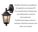 Ver imagem 5 de 2 Arandela Colonial Externo Preto Lente Transp. Lup40 + LED