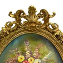 Ver imagem 5 de Quadro Decorativo Clássico Oval com Moldura Entalhada e Óleo sobre Tela a: 137cm L: 96cm C: 8cm