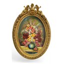 Ver imagem 1 de Quadro Decorativo Clássico Oval com Moldura Entalhada e Óleo sobre Tela a: 137cm L: 96cm C: 8cm