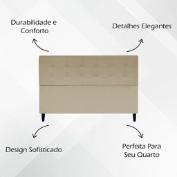 Cabeceira Cama Ivy King Ivy 195 Cm Suede Nude, Suede - 3
