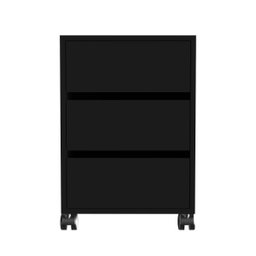 Gaveteiro com Rodinhas 3 gavetas para escritório Multivisão Gav-office Suporta 3kg por gaveta:Preto - 1