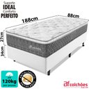 Ver imagem 4 de Cama Box Solteiro Colchão Mola Ensacada e Pillow top de Espuma Viscoelástico 88x188x6cm Smart Spring
