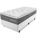 Ver imagem 1 de Cama Box Solteiro Colchão Mola Ensacada e Pillow top de Espuma Viscoelástico 88x188x6cm Smart Spring