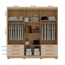 Ver imagem 6 de Guarda Roupa Casal Holanda 6 Portas e 6 Gavetas Carvalho/off White - Pallazio