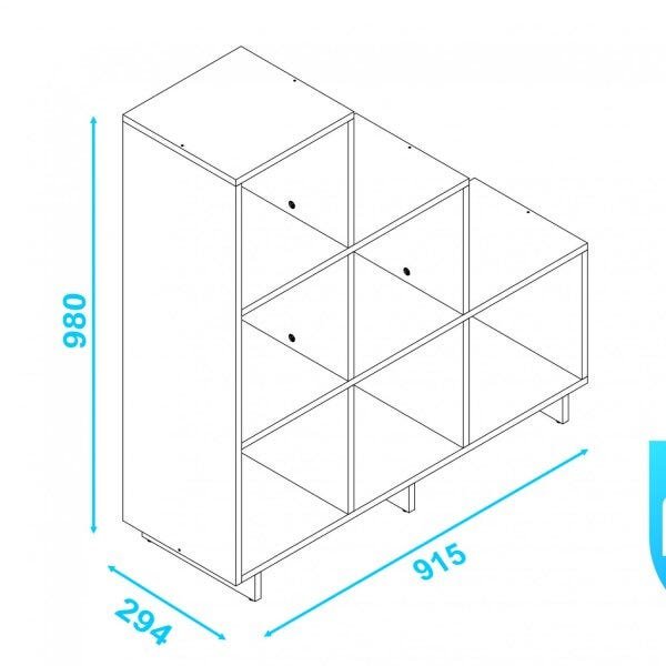 Estante para Livros 6 Nichos BE19 Moderno Cube BRV Móveis - 6